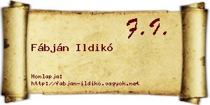 Fábján Ildikó névjegykártya