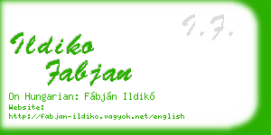 ildiko fabjan business card