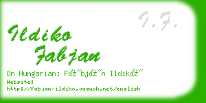 ildiko fabjan business card